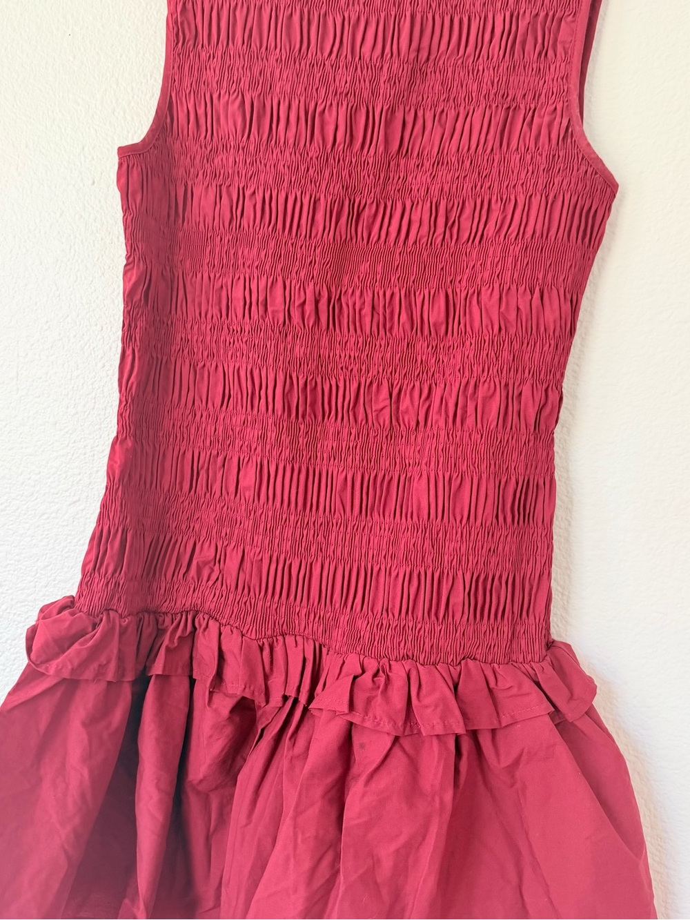 Peppermayo Red Ruched Sleeveless Mini Dress - Picture 3 of 5